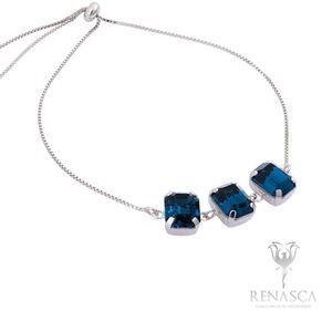 Swarovski authentic Crystals pull tie bracelet white rhodium plated